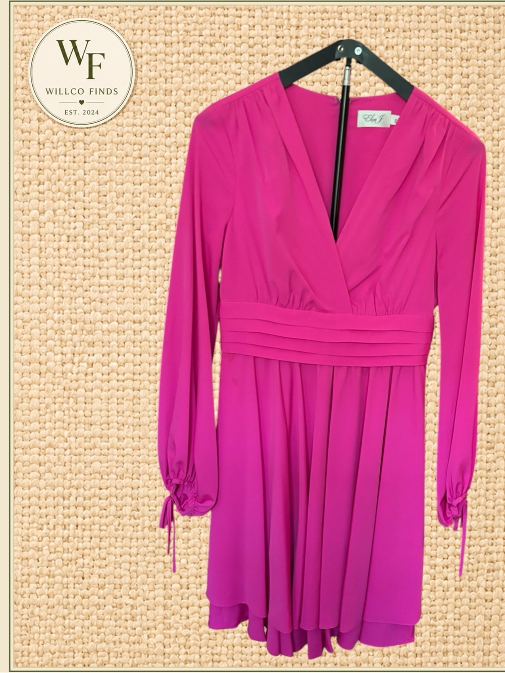 hot pink fit and flare cocktail dress Eliza J | Dresses | Eliza J V Neck Size 4 Long Sleeve gown_17jun